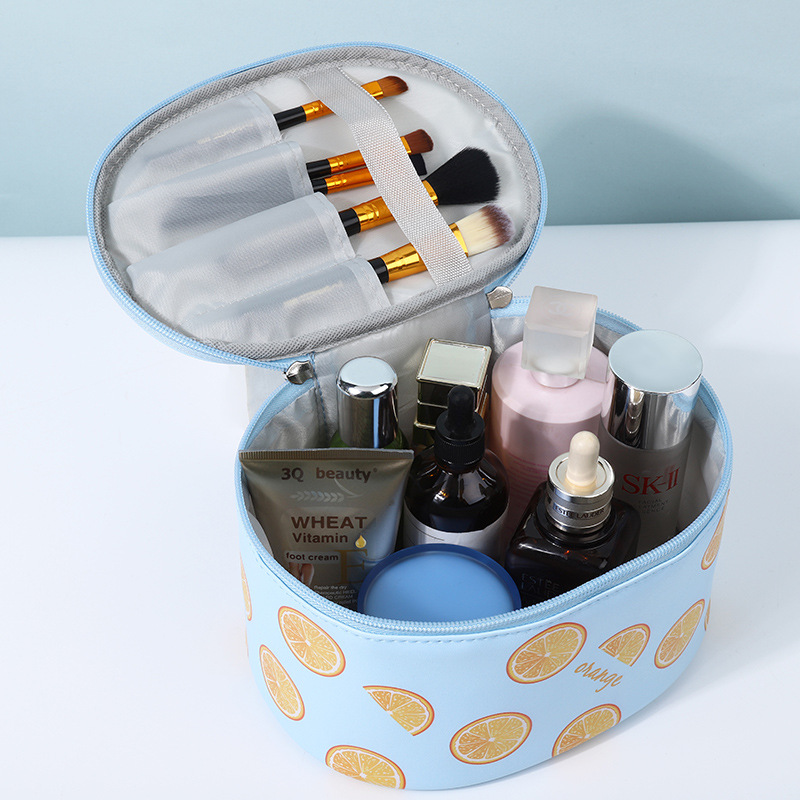 Neceser de cosméticos PU con diseño de frutas – Portátil, impermeable, de viaje y almacenamiento (venta transfronteriza)