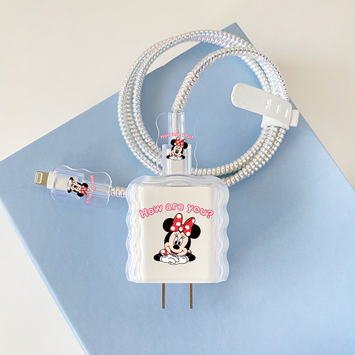 Apple 20w-E2 미니 오버레이 헤드기어 + 물결선 클립 + 1m 레이저 흰색 로프 + 흰색 스트랩