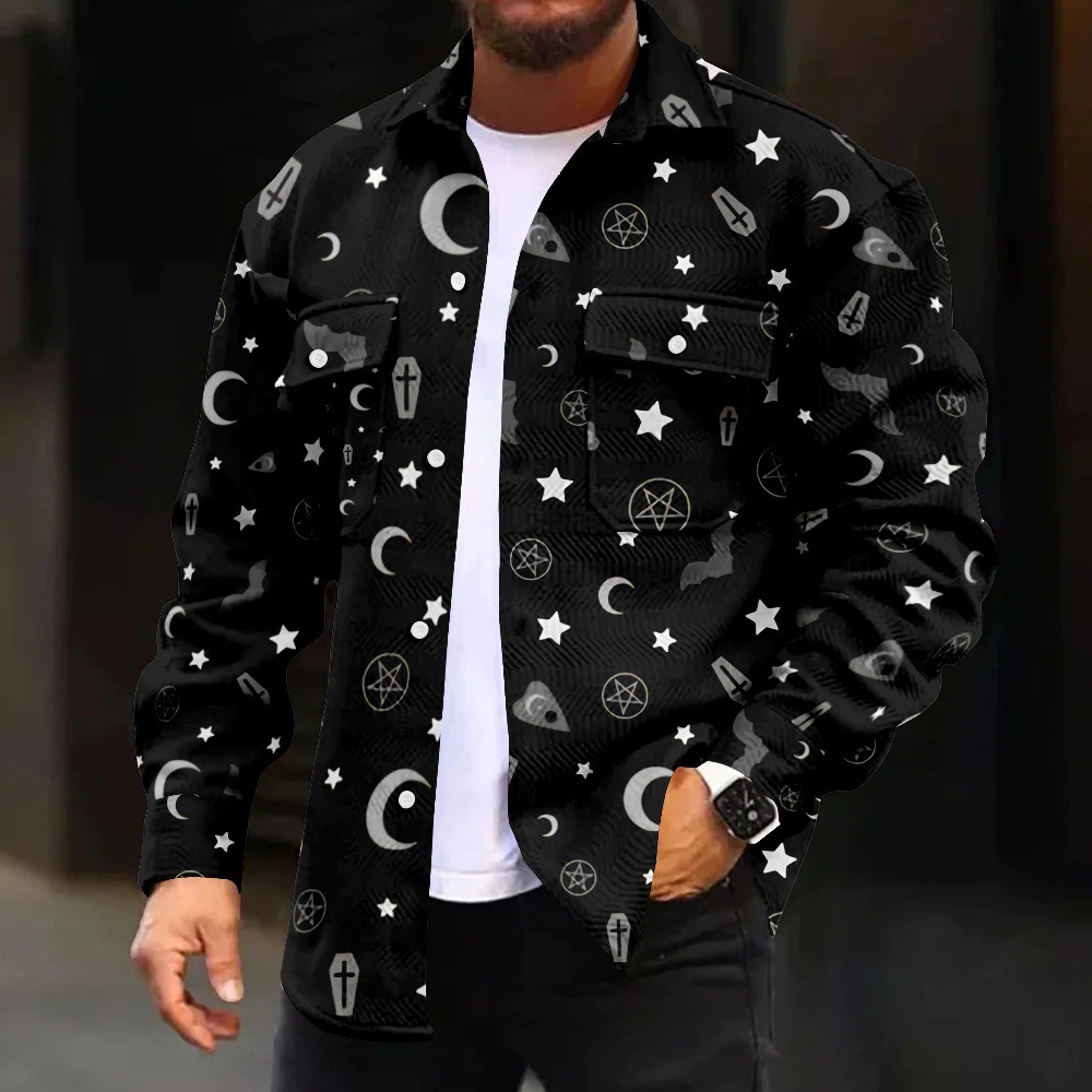 Venta caliente moda moda moda impresión digital chaqueta de solapa retro estilo británico chaqueta de un solo pecho MD05