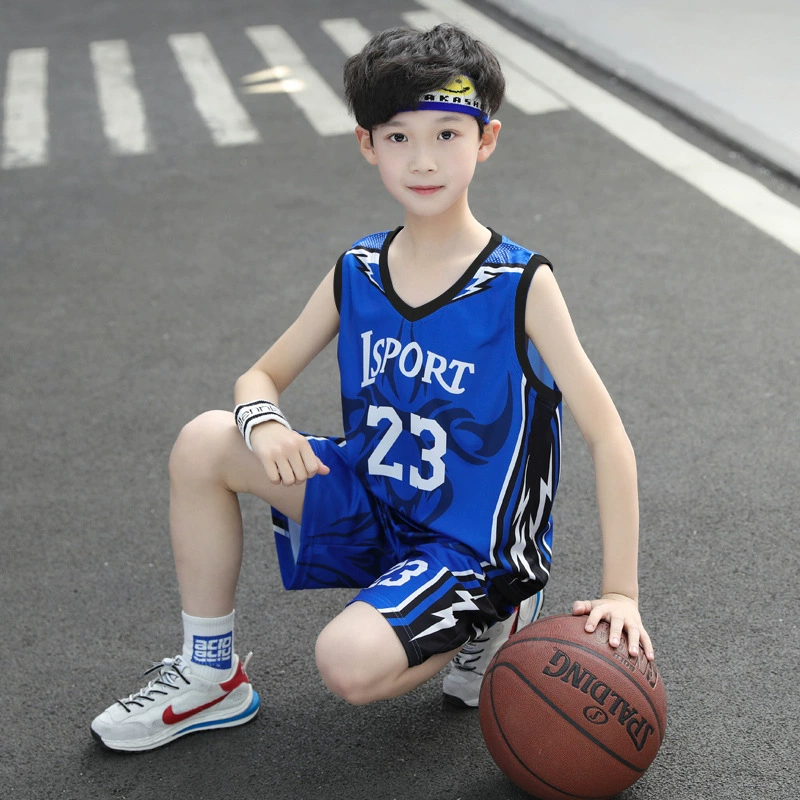 Summer clothing, children's sports set for boys, for teenagers, western style, with short sleeve