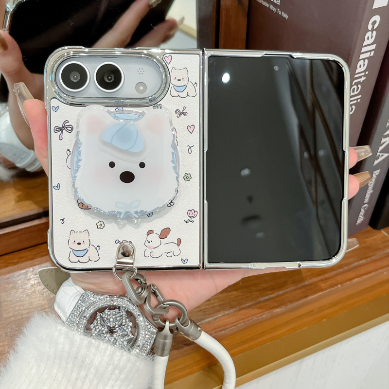 Cute West Highland Magnetic Stand Suitable for iPhone Duo Phone Case Apple Duo Folding Screen Protective Cover for Women Cute West Highland Magnetic Stand Suitable for iPhone Duo Phone Case Apple Duo Folding Screen Protective Cover for Women