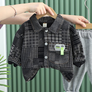 Boys' Coat Spring and Autumn Boy's Baby Handsome Fashionable Fine Denim Clothes Children's Early Autumn Boy's 2022