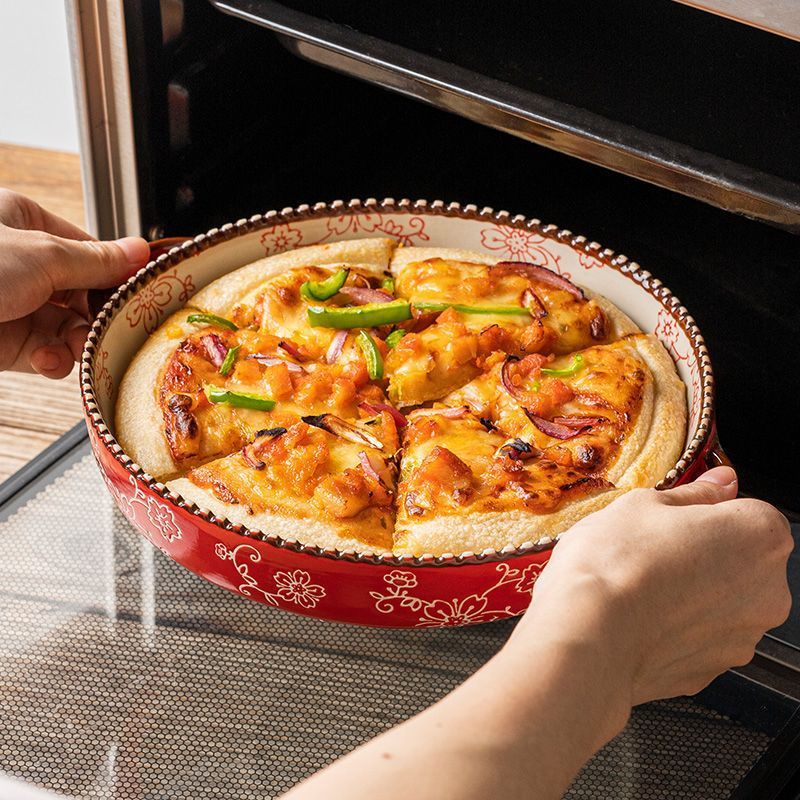 大皿鶏双耳盤手描き陶磁器焼き皿家庭用大皿炒め鶏皿ネット赤ins料理皿|undefined