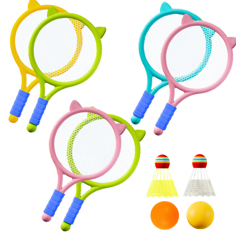 Jardín de infantes raqueta de bádminton infantil raqueta de tenis al aire libre padres-hijos fábrica de juguetes interactivos en stock