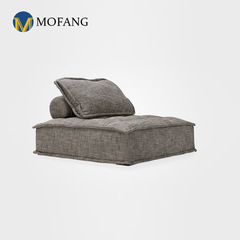 Nordic fabric sofa living room set without arms, Piedmont single seat three-person lazy leather sofa combination