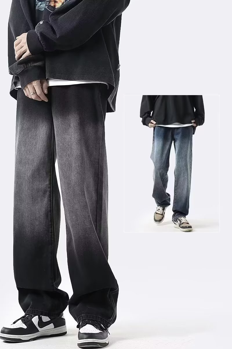 Estilo de Hong Kong hombres de moda verano nuevo estilo 2024 personalidad moda jeans hip-hop ins moda calle alta tendencia pantalones guapos