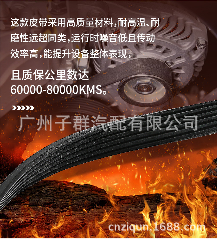 K060547 6Pk1390 Cross-Border In-Stock Automotive Generator Multi-Rib Belt Suitable for Buick Chevrolet N400