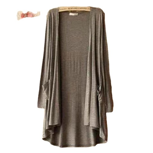 Modal Sunscreen Open Cardigan Women's Summer Thin Long Sleeve Shawl Jacket Medium Long Length Slimming Outerwear Casual Jacket