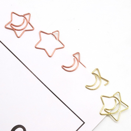 Factory Direct Mini Crescent Shape Gold Metal Creative Office Stationery Hook Pin