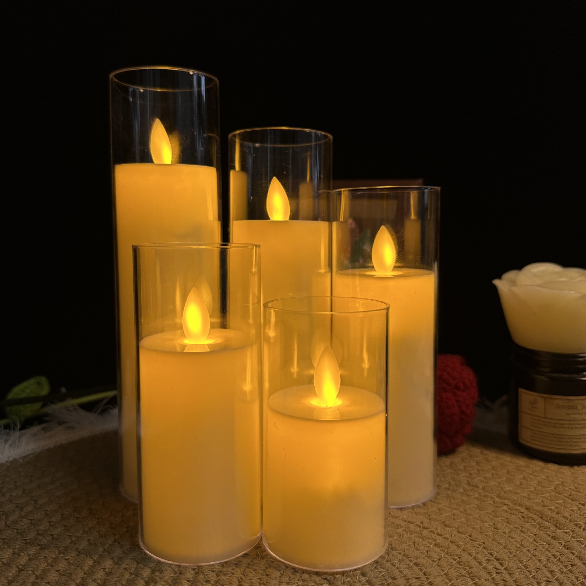 Ventas transfronterizas de vela LED lámpara de vela electrónica taza de vela de cumpleaños oscilante cabeza lámpara de vela creativa lámpara de noche de boda