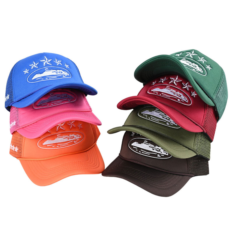 New European and American fashion brand baseball cap personalized cruise ship embroidery truck cap five-pointed star cargo truck cap fashion star net cap