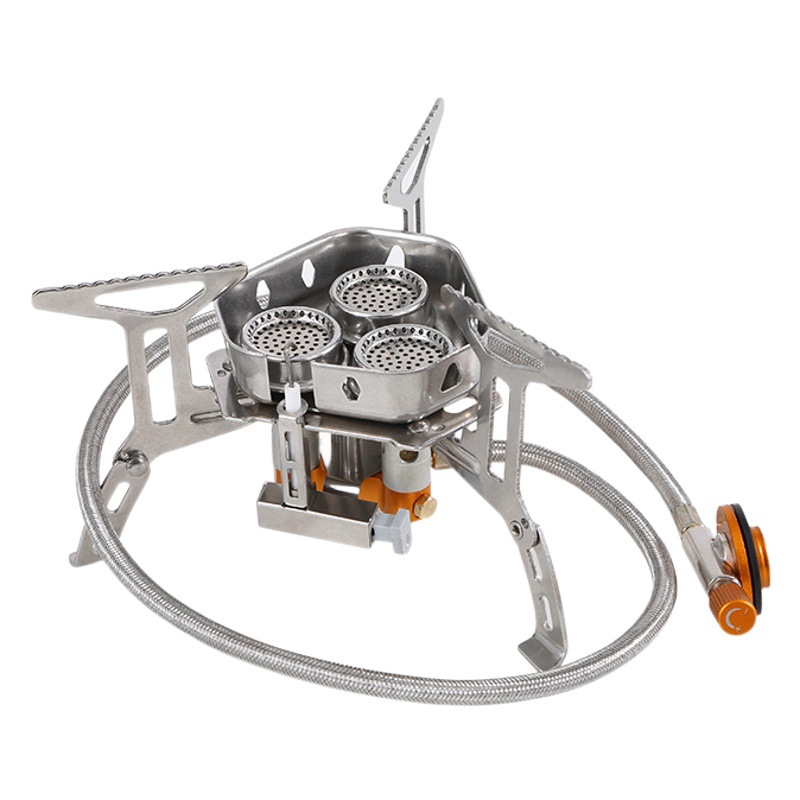Outdoor Three-Burner Stove, Split-Type Outdoor Gas Stove, Portable High-Power Stove, Gas Stove, Complete Outdoor Camping Set