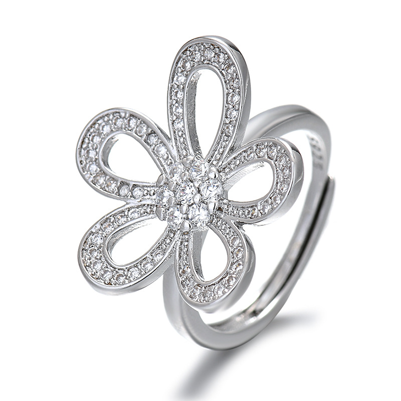 S925 Sterling Silver Sunflower Necklace With Diamond Petals_voghion.com