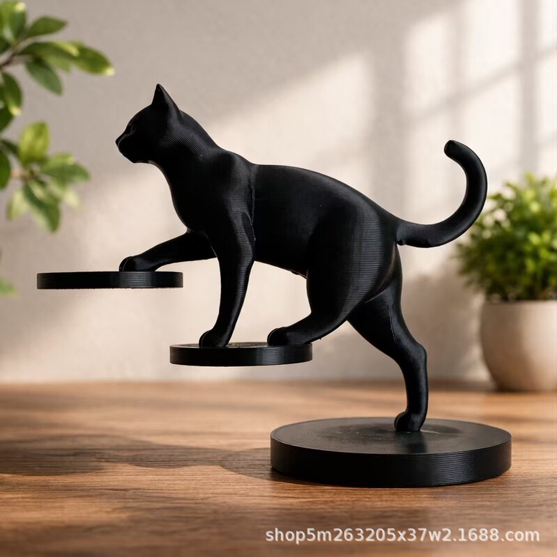 Cross-border 3D printed bestseller: Cat climbing stairs home decoration, fun cat decorative gift