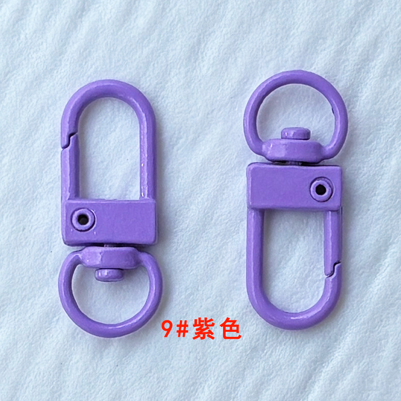 烤漆三分小门扣彩色钥匙扣饰品配件U形弹簧扣挂扣现货糖果色8字扣|undefined