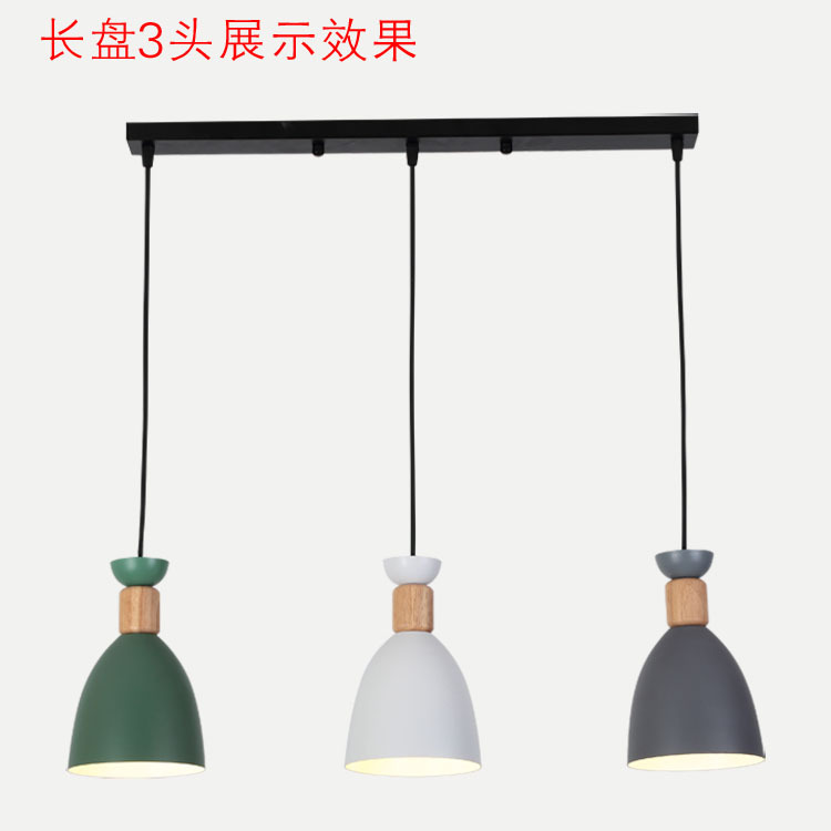 Accesorios de caja de techo de disco largo negro blanco de tres cabezas de cuatro cabezas lámpara de comedor lámpara de iluminación del hogar Placa de combinación