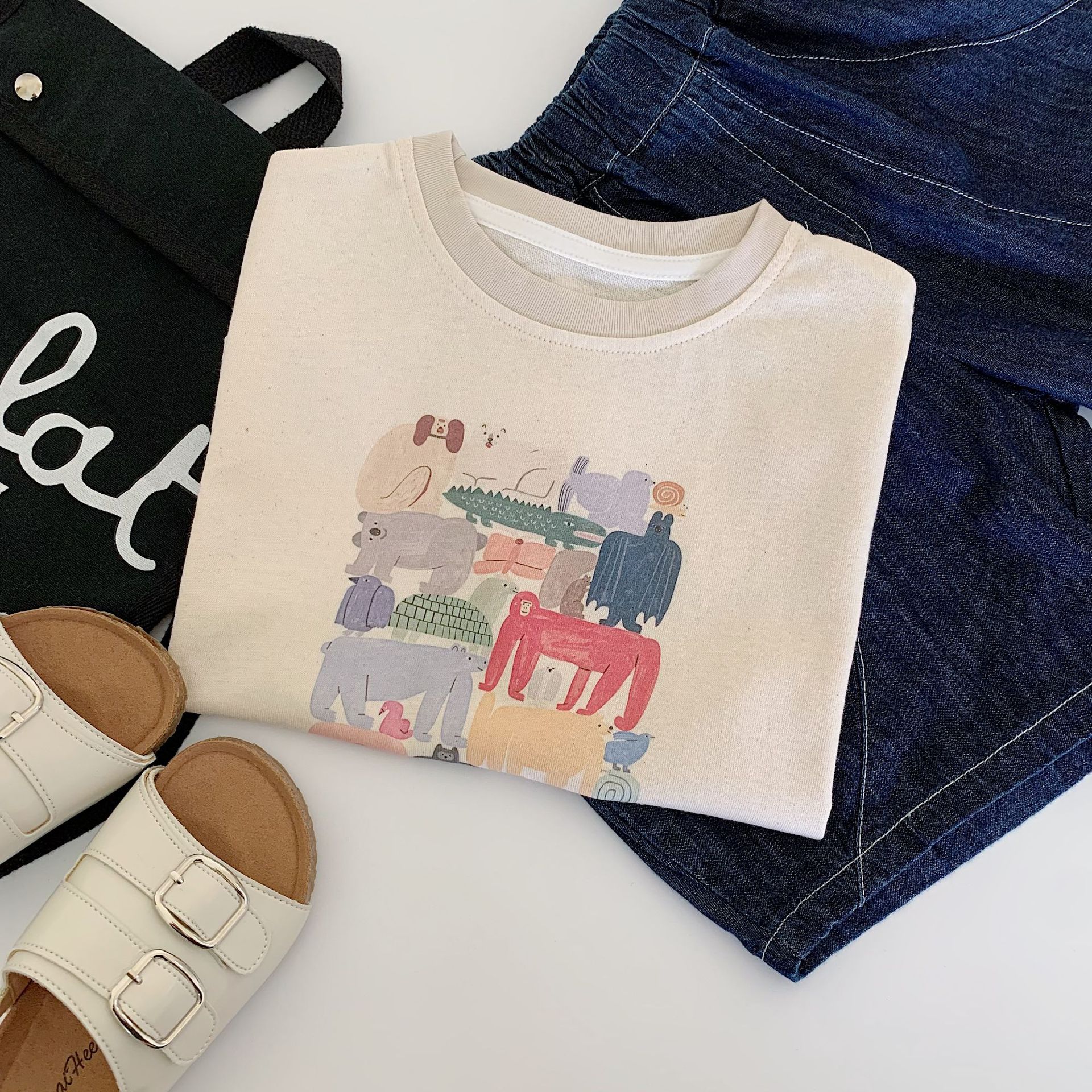 Camiseta sin mangas de verano para niños Maibao 2025 nuevo estilo para niños y niñas con estampado de dibujos animados top verano a clase