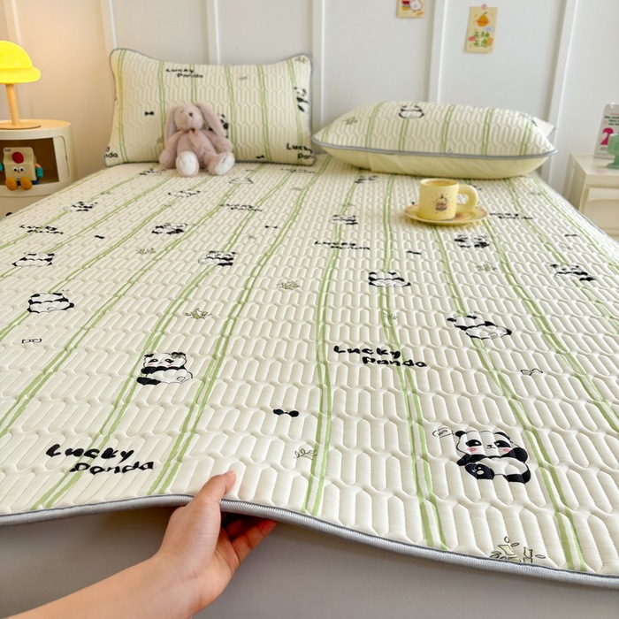 Summer Cartoon Latex Mat, Ice Silk Mat Mattress, Dormitory Single Piece, Two-Piece Set, Washable Air-Conditioned Soft Mat, Three-Piece Set