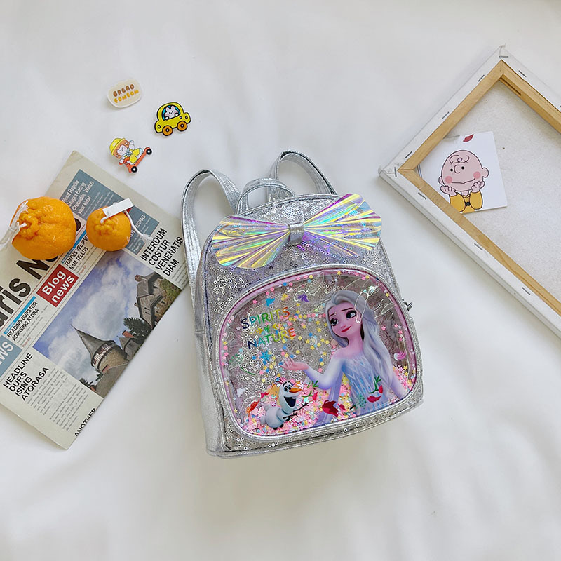 Niños mini mochila lindo arco lentejuelas niñas mochila moda princesa viaje pequeña mochila