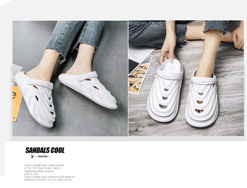 Dép sandal nam bít mũi lỗ thoáng khí kiểu thể thao đi biển — Màu be, Màu trắng, Màu đen, Xanh huỳnh quang chi tiết 17