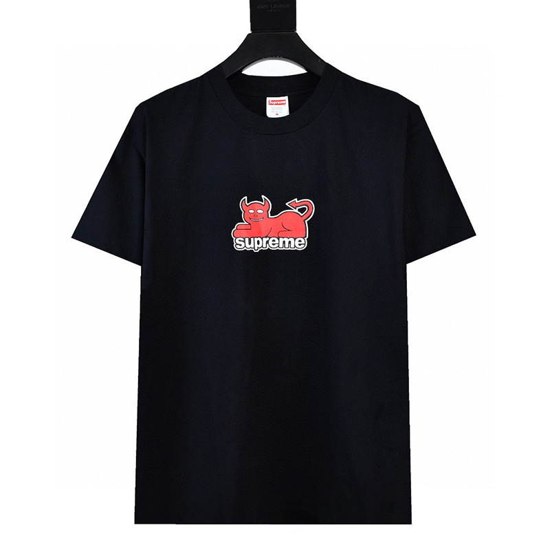 ヘビーウェイトクロスボーダー アメリカンファッション Supreme レタープリント Tシャツ BOX ラウンドネック 半袖 メンズ レディース ゆったり カジュアル Tシャツ 男女兼用