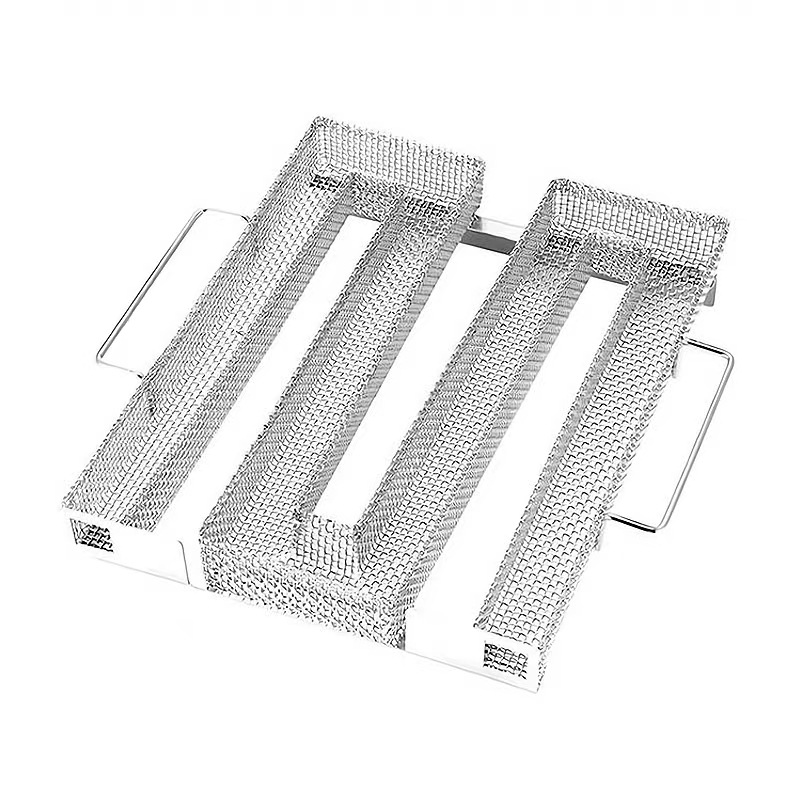 Spot de suministro transfronterizo cesta de malla ahumada de acero inoxidable 304 caja de ahumado cuadrada redonda plato ahumado de barbacoa al aire libre