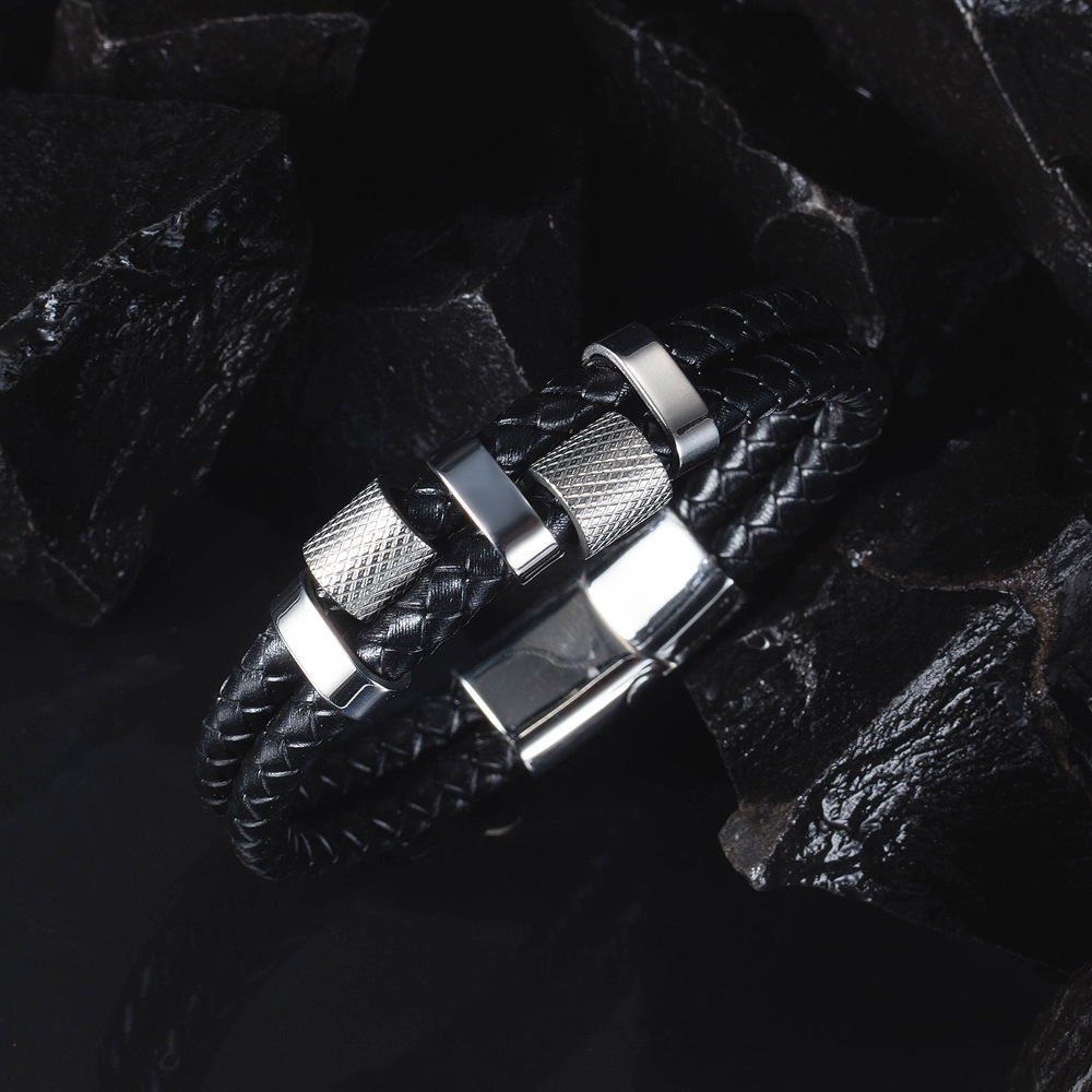 Fashion Multi-layer Woven Stainless Steel Bracelet Wholesale display picture 5