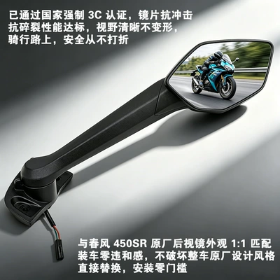 Mirrors, 450Sr‑S Reflector Mirrors — Motorcycle rearview mirror