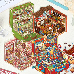 森游4.0新型収納造景小屋シールクロスボーダー専用diy立体ミニチュアシーン3dシール