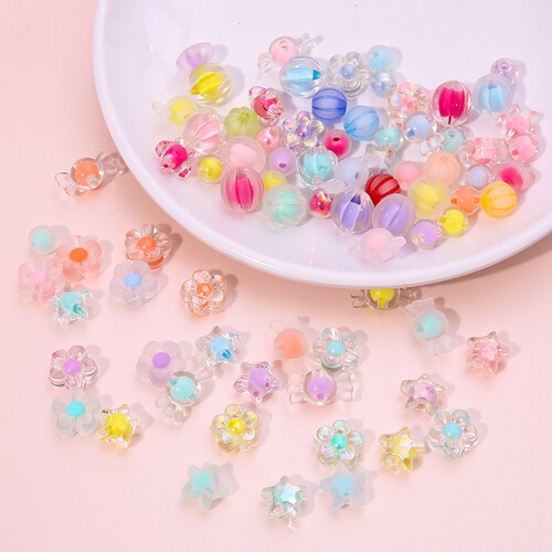 Acrylic beads within beads homemade beaded bracelet jewelry handmade diy braided necklace earrings hair accessories handmade materials