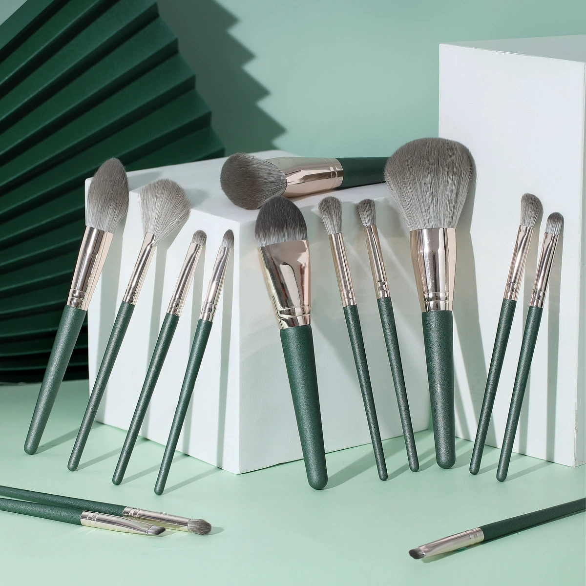 Brush, set, foundation, face blush, 14 pieces, full set