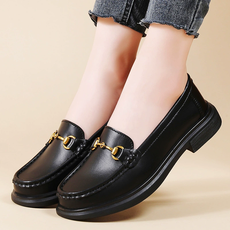 Loafers, footwear, universal shoes for mother English style for leather shoes, genuine leather, soft sole, British style