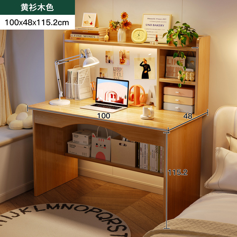 Escritorio, estantería, escritorio de computadora pequeño integrado, escritorio simple, escritorio moderno, dormitorio en casa para estudiantes, escritorio de aprendizaje