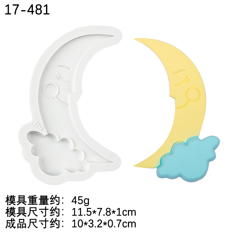 Estrella Luna Arco Iris nube chocolate molde de silicona cielo forma decoración fondant cake hornear