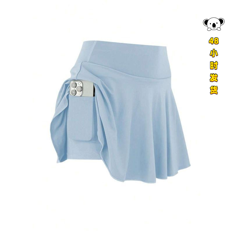 Q 74147 Pocketed Skirt High Waist Quick Dry Pocket Sports Skirt