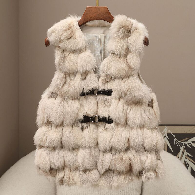 Small Quantity Clothing 2026 Haining Spring New Style Fox Fur Vest Casual Light Luxury Fur Coat Vest for Women Small Quantity Clothing 2026 Haining Spring New Style Fox Fur Vest Casual Light Luxury Fur Coat Vest for Women