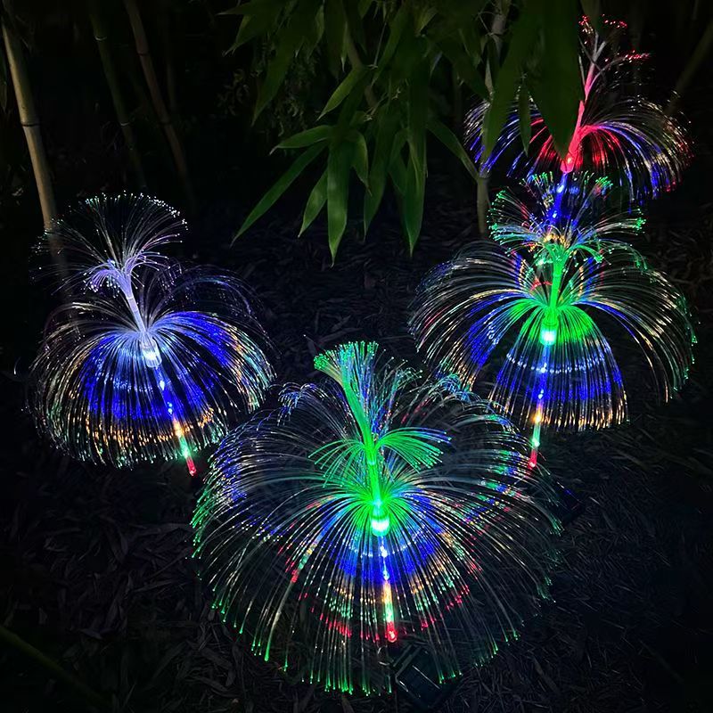Luces LED coloridas con forma de medusa que funcionan con energía solar, luces para exteriores, luces para el suelo del jardín, luces decorativas navideñas, luces para patio, luces nocturnas