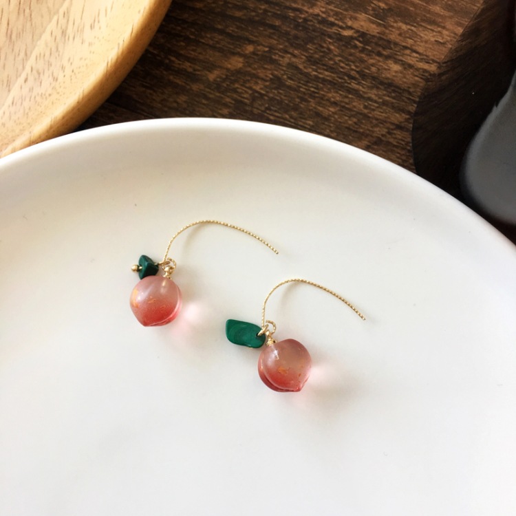 Jolies Boucles D&#39;oreilles Aux Fruits De Pêche Rose En Gros display picture 9