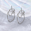 Long design fashionable ear clips, chain, earrings, city style, no pierced ears
