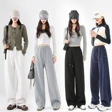 窄版阔腿裤女春秋款2025新款高腰垂感小个子宽松直筒休闲香蕉裤子