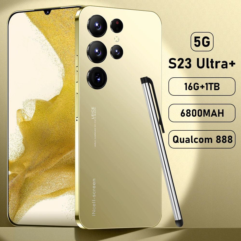 Смартфон S23 6,8″ широкоформатный экран, Android, 16 ГБ + 1 ТБ с внешним стилусом