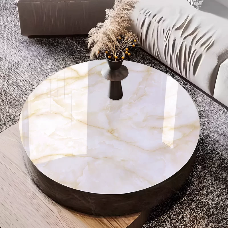 Круглая водостойкая стеклянная подкладка на стол PVC