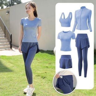 Yoga Clothing Suit for Women 2025 New Flesh-Covering Running Suit for Women Morning Running Sports Fitness Quick-Drying Clothing