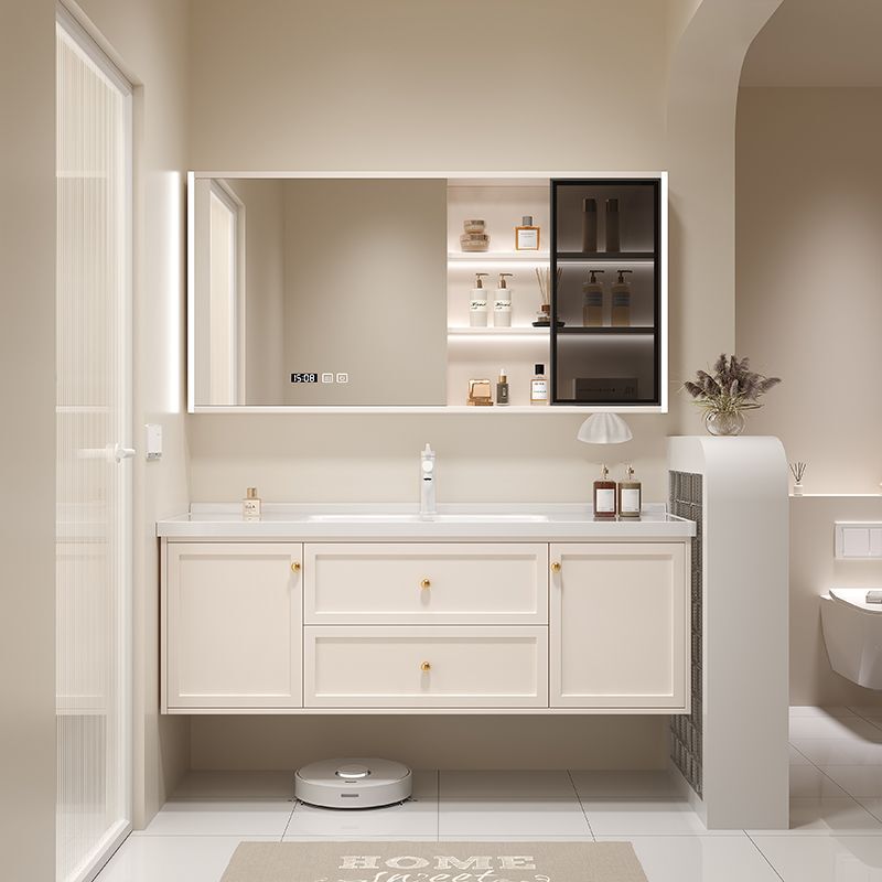 French Cream Style Solid Wood Bathroom Cabinet Combination Ceramic Integrated Basin Bathroom Washstand Hand Wash Basin Set French Cream Style Solid Wood Bathroom Cabinet Combination Ceramic Integrated Basin Bathroom Washstand Hand Wash Basin Set