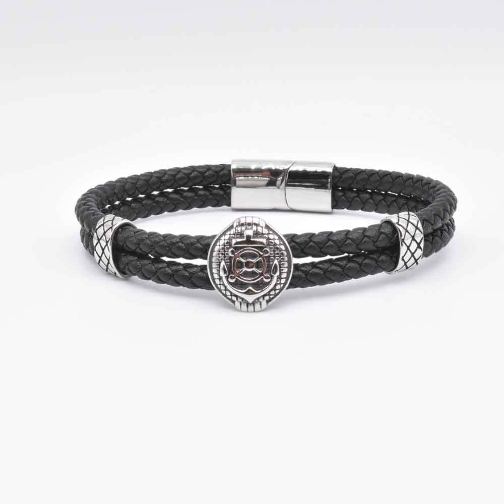 men's design retro woven trend bracelet stainless steel