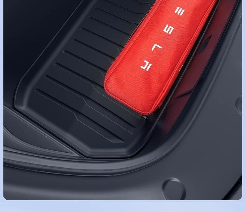 Suitable for Tesla's New Model 3Y Version Tpe Trunk Mat, Backrest Cushion, Rear and Front Trunk Non-Full-Coverage Mat