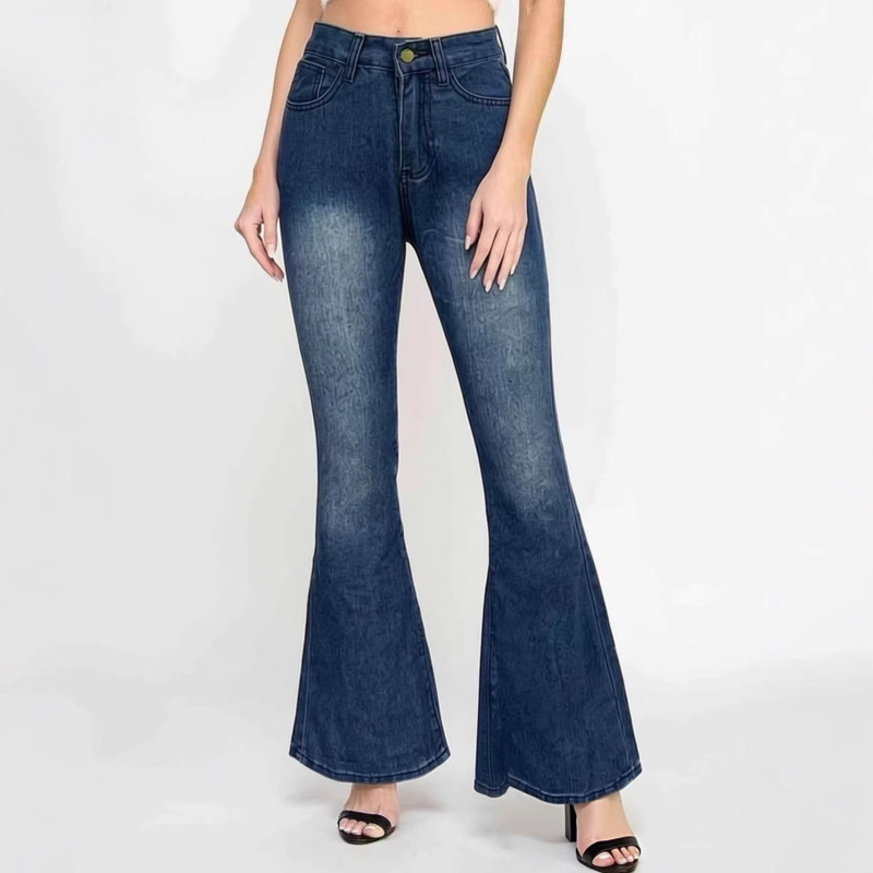 European and American Cross-Border Hot-Selling Vintage Flared Fashion Casual Simple Women's Denim Pants European and American Cross-Border Hot-Selling Vintage Flared Fashion Casual Simple Women's Denim Pants