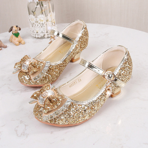 Baby Girl Fashion New Spring and Autumn Princess Shoes, Child Host Performance Shoes, Crystal Shoes for Little Girls