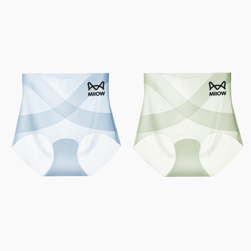 Catman X アイス包帯ハイウエスト夏薄型シームレス速乾アイスシルクマスクパンツヒップリフティング女性の三角ショーツ綿|undefined