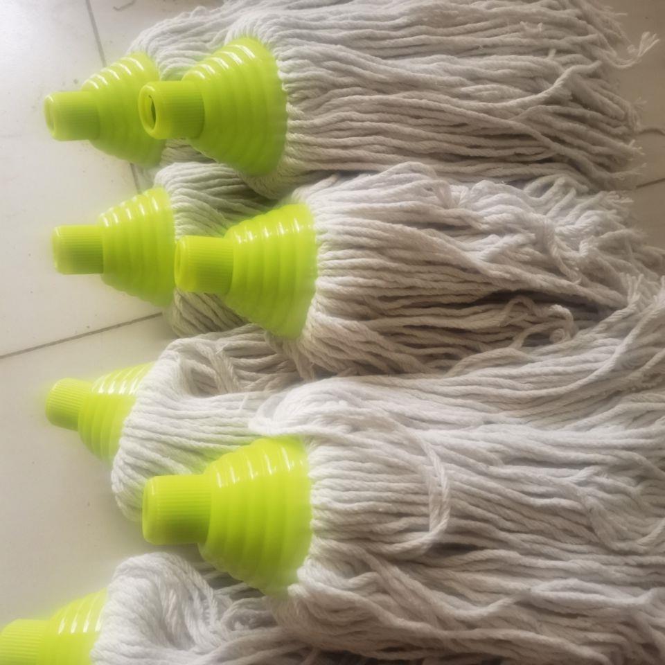 不锈钢拖把木杆棉纱拖把棉线家用物业吸水普通纯棉圆头地拖厂家